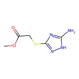methyl 2-[(5-amino-4H-1,2,4-triazol-3-yl)sulfanyl]acetate structure