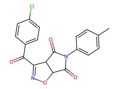 3-(4-chlorobenzoyl)-5-(4-methylphenyl)-3aH-pyrrolo[3,4-d]isoxazole-4,6(5H,6aH)-dione structure