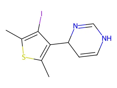 6-(4-Iodo-2,5-dimethyl-3-thienyl)-1,6-dihydropyrimidine structure