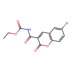 (6-bromo-2-oxo-2H-chromene-3-carbonyl)-carbamic acid ethyl ester structure
