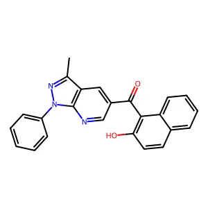(2-hydroxy-1-naphthyl)(3-methyl-1-phenyl-1H-pyrazolo[3,4-b]pyridin-5-yl)methanone structure