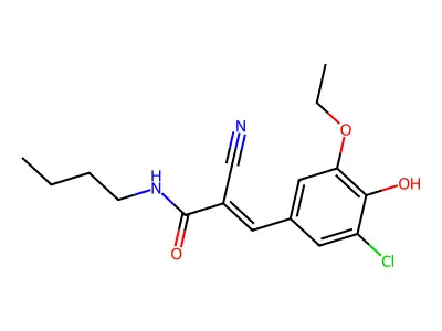 N-butyl-3-(3-chloro-5-ethoxy-4-hydroxyphenyl)-2-cyanoprop-2-enamide structure