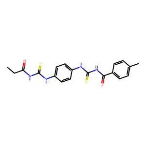 4-methyl-N-({4-[(propanoylcarbamothioyl)amino]phenyl}carbamothioyl)benzamide structure