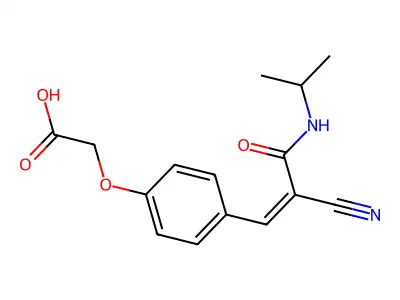 2-(4-{2-Cyano-2-[(propan-2-yl)carbamoyl]eth-1-en-1-yl}phenoxy)acetic acid structure