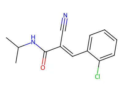 3-(2-chlorophenyl)-2-cyano-N-(propan-2-yl)prop-2-enamide structure