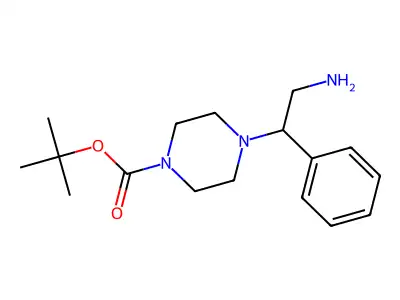 Tert-butyl 4-(2-amino-1-phenylethyl)piperazine-1-carboxylate structure
