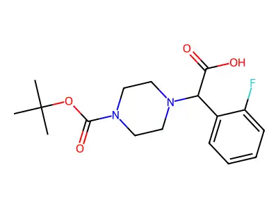 2-(4-Boc-piperazinyl)-2-(2-fluorophenyl)acetic acid structure