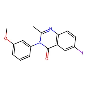 6-iodo-3-(3-methoxyphenyl)-2-methylquinazolin-4(3H)-one structure