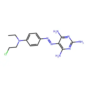 2,4,6-Triamino-5-(p-(N-(2-chloroethyl)-N-ethylamino)phenyl)azopyrimidine structure