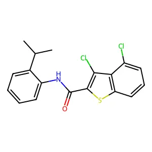 3,4-dichloro-N-(2-propan-2-ylphenyl)-1-benzothiophene-2-carboxamide structure