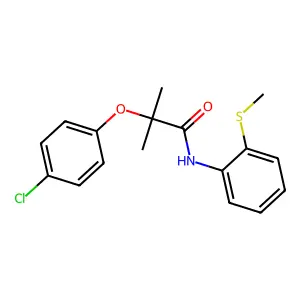2-(4-chlorophenoxy)-2-methyl-N-[2-(methylsulfanyl)phenyl]propanamide structure