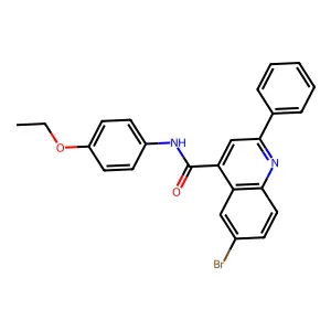 6-bromo-N-(4-ethoxyphenyl)-2-phenylquinoline-4-carboxamide structure