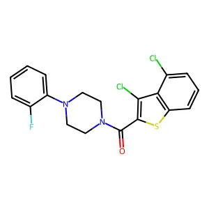 (3,4-Dichloro-1-benzothiophen-2-yl)-[4-(2-fluorophenyl)piperazin-1-yl]methanone structure