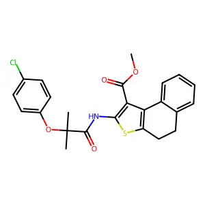 methyl 2-[[2-(4-chlorophenoxy)-2-methylpropanoyl]amino]-4,5-dihydrobenzo[e][1]benzothiole-1-carboxylate structure