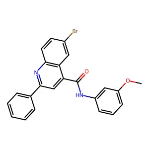 6-bromo-N-(3-methoxyphenyl)-2-phenylquinoline-4-carboxamide structure