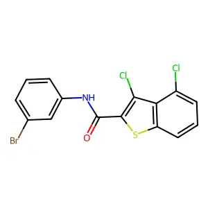 N-(3-bromophenyl)-3,4-dichloro-1-benzothiophene-2-carboxamide structure