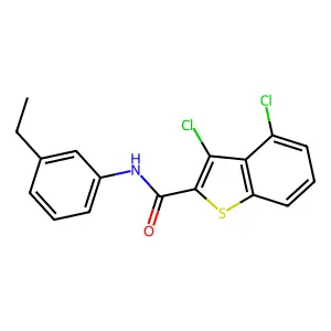 3,4-dichloro-N-(3-ethylphenyl)-1-benzothiophene-2-carboxamide structure