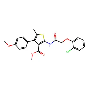 methyl 2-{[(2-chlorophenoxy)acetyl]amino}-4-(4-methoxyphenyl)-5-methyl-3-thiophenecarboxylate structure