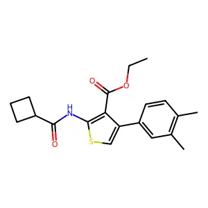 ethyl 2-[(cyclobutylcarbonyl)amino]-4-(3,4-dimethylphenyl)-3-thiophenecarboxylate structure