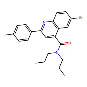 6-bromo-2-(4-methylphenyl)-N,N-dipropyl-4-quinolinecarboxamide structure