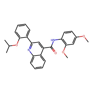 N-(2,4-dimethoxyphenyl)-2-(2-propan-2-yloxyphenyl)quinoline-4-carboxamide structure