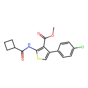 Methyl 4-(4-chlorophenyl)-2-(cyclobutanecarbonylamino)thiophene-3-carboxylate structure