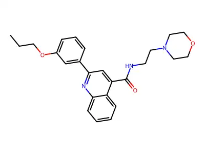 N-(2-morpholin-4-ylethyl)-2-(3-propoxyphenyl)quinoline-4-carboxamide structure