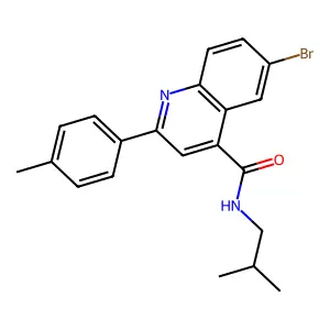 6-bromo-N-isobutyl-2-(4-methylphenyl)-4-quinolinecarboxamide structure