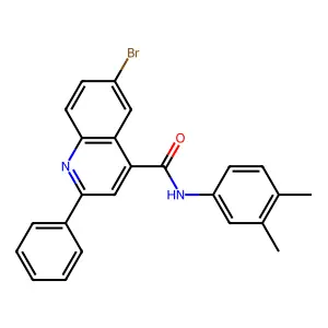 6-bromo-N-(3,4-dimethylphenyl)-2-phenyl-4-quinolinecarboxamide structure