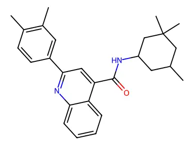 2-(3,4-dimethylphenyl)-N-(3,3,5-trimethylcyclohexyl)quinoline-4-carboxamide structure