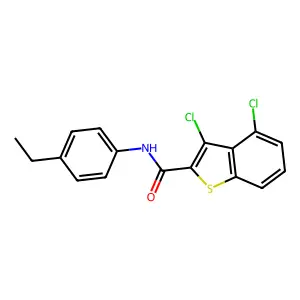 3,4-dichloro-N-(4-ethylphenyl)-1-benzothiophene-2-carboxamide structure