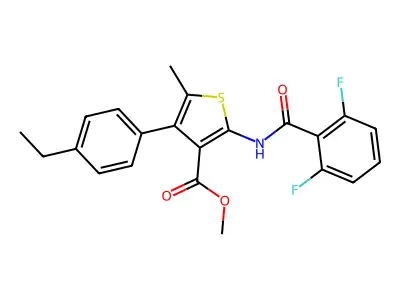 METHYL 2-(2,6-DIFLUOROBENZAMIDO)-4-(4-ETHYLPHENYL)-5-METHYLTHIOPHENE-3-CARBOXYLATE structure