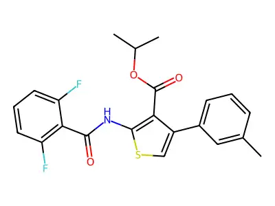 isopropyl 2-[(2,6-difluorobenzoyl)amino]-4-(3-methylphenyl)-3-thiophenecarboxylate structure