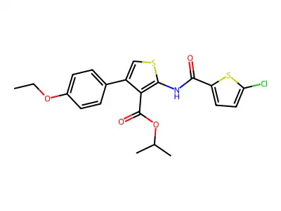 isopropyl 2-{[(5-chloro-2-thienyl)carbonyl]amino}-4-(4-ethoxyphenyl)-3-thiophenecarboxylate structure