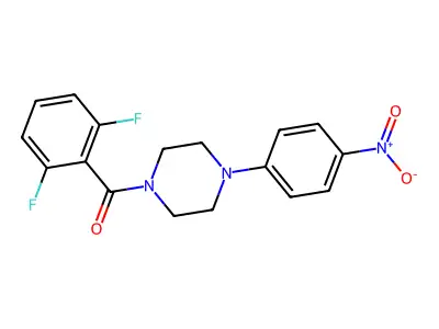 1-(2,6-Difluorobenzoyl)-4-{4-nitrophenyl}piperazine structure