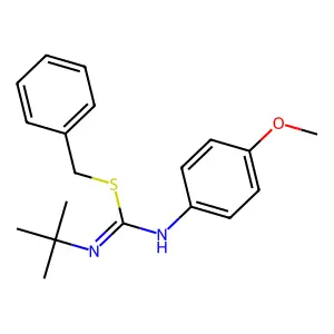 benzyl N'-tert-butyl-N-(4-methoxyphenyl)carbamimidothioate structure