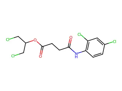 2-Chloro-1-(chloromethyl)ethyl 4-(2,4-dichloroanilino)-4-oxobutanoate structure