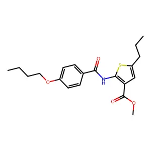 Methyl 2-[(4-butoxybenzoyl)amino]-5-propyl-3-thiophenecarboxylate structure