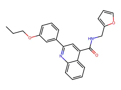 N-(furan-2-ylmethyl)-2-(3-propoxyphenyl)quinoline-4-carboxamide structure