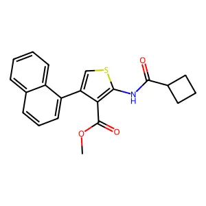 Methyl 2-(cyclobutanecarbonylamino)-4-naphthalen-1-ylthiophene-3-carboxylate structure
