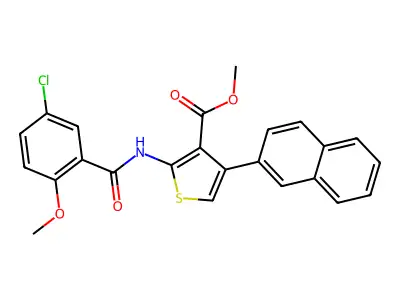 methyl 2-[(5-chloro-2-methoxybenzoyl)amino]-4-(2-naphthyl)-3-thiophenecarboxylate structure