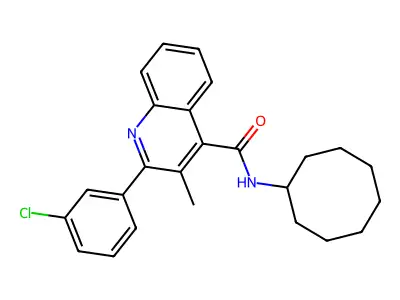 2-(3-chlorophenyl)-N-cyclooctyl-3-methylquinoline-4-carboxamide structure