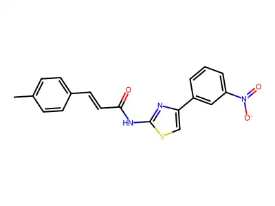 N-(4-{3-nitrophenyl}-1,3-thiazol-2-yl)-3-(4-methylphenyl)acrylamide structure