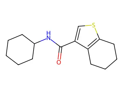 N-cyclohexyl-4,5,6,7-tetrahydro-1-benzothiophene-3-carboxamide structure