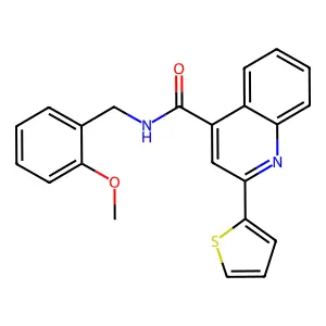 N-[(2-methoxyphenyl)methyl]-2-thiophen-2-ylquinoline-4-carboxamide structure