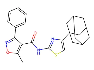 N-[4-(1-Adamantyl)-1,3-thiazol-2-YL]-5-methyl-3-phenyl-4-isoxazolecarboxamide structure