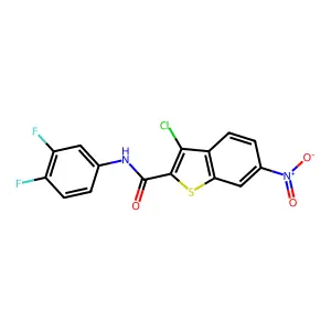 3-chloro-N-(3,4-difluorophenyl)-6-nitro-1-benzothiophene-2-carboxamide structure