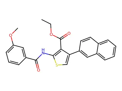 Ethyl 2-[(3-methoxybenzoyl)amino]-4-naphthalen-2-ylthiophene-3-carboxylate structure