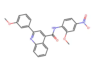 N-{4-nitro-2-methoxyphenyl}-2-(3-methoxyphenyl)-4-quinolinecarboxamide structure