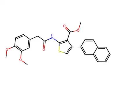 methyl 2-[[2-(3,4-dimethoxyphenyl)acetyl]amino]-4-naphthalen-2-ylthiophene-3-carboxylate structure